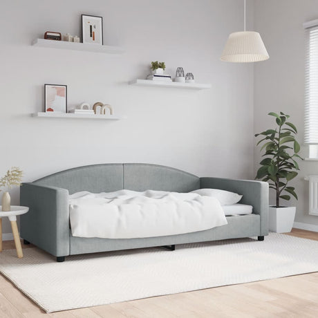 Vidaxl slaapbank 100x190 cm stof lichtgrijs