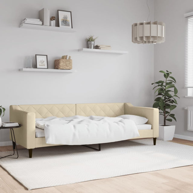 Vidaxl slaapbank 80x200 cm stof crèmekleurig