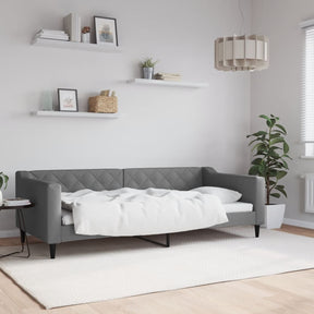 Vidaxl slaapbank 90x200 cm stof donkergrijs
