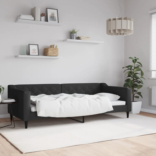 Vidaxl slaapbank 90x200 cm stof zwart