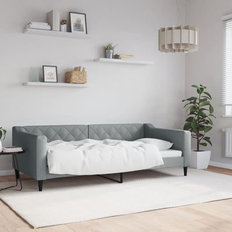 Vidaxl slaapbank 90x190 cm stof lichtgrijs
