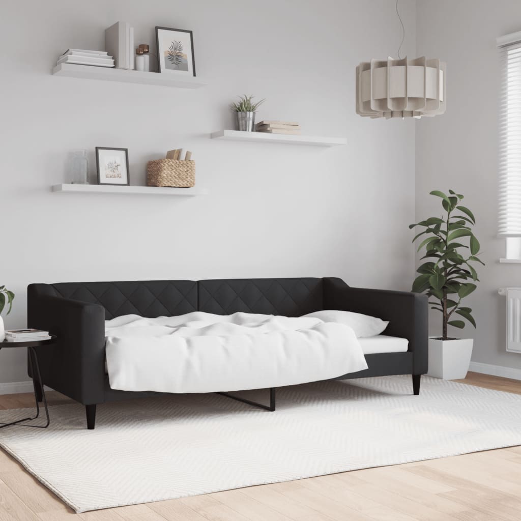 Vidaxl slaapbank 90x190 cm stof zwart