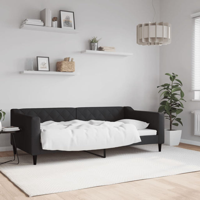 Vidaxl slaapbank 90x190 cm stof zwart