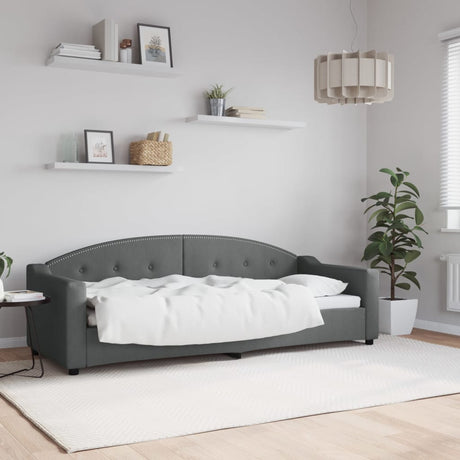 Vidaxl slaapbank 80x200 cm stof donkergrijs