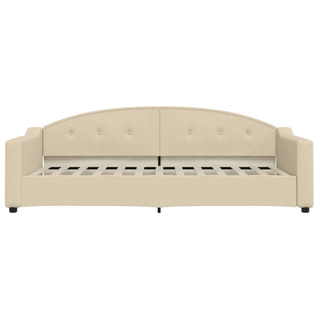 Vidaxl slaapbank 90x200 cm stof crèmekleurig
