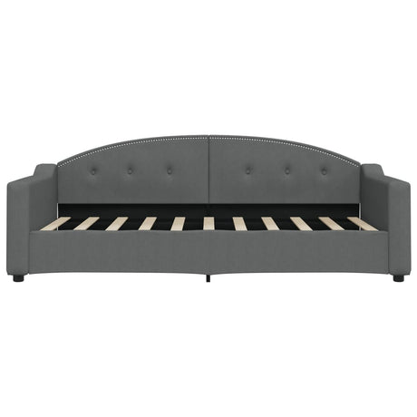 Vidaxl slaapbank 90x190 cm stof donkergrijs