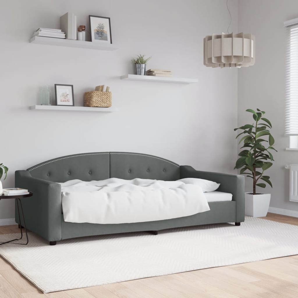 Vidaxl slaapbank 100x190 cm stof donkergrijs