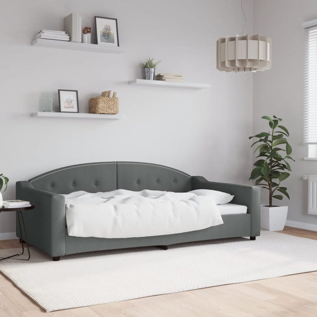Vidaxl slaapbank 100x190 cm stof donkergrijs
