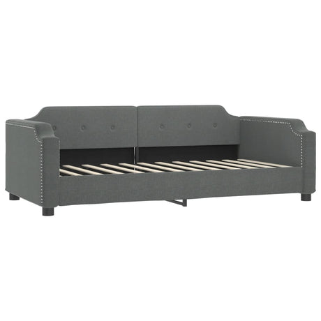 Vidaxl slaapbank 90x200 cm stof donkergrijs