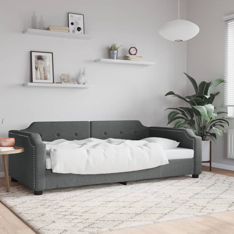 Vidaxl slaapbank 100x190 cm stof donkergrijs