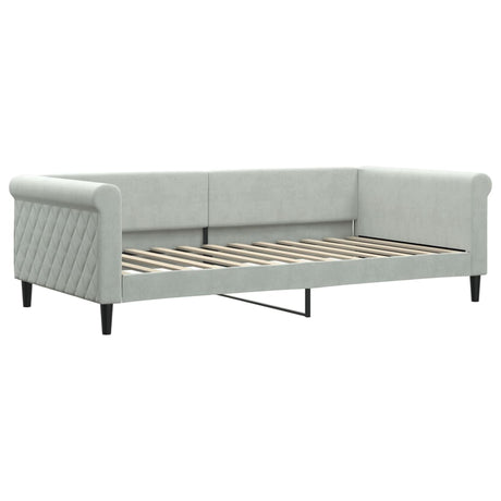 Vidaxl slaapbank 100x200 cm fluweel lichtgrijs