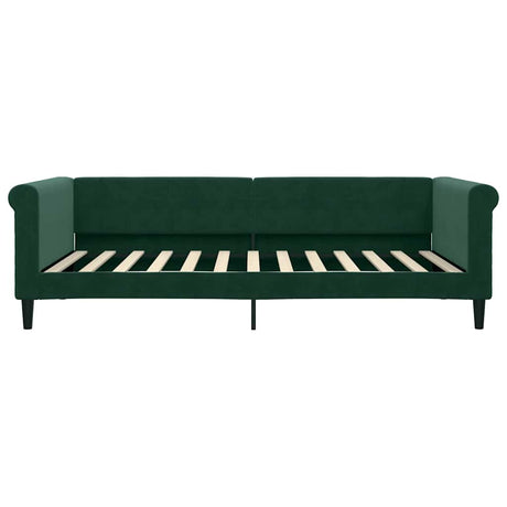 Vidaxl slaapbank 100x200 cm fluweel donkergroen