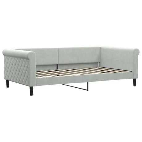 Vidaxl slaapbank 100x190 cm fluweel lichtgrijs