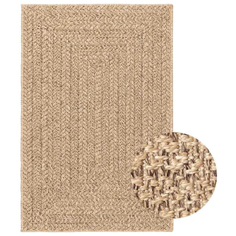 VidaXL-Teppich Zizur für drinnen und draußen, 200 x 290 cm, Jute-Optik