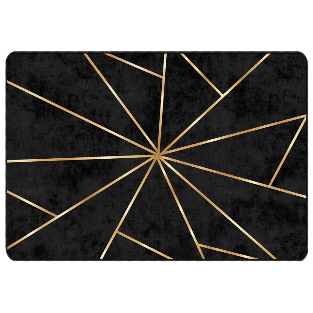 Vidaxx Teppich waschbar, rutschfest, 120 x 180 cm, Schwarz und Gold