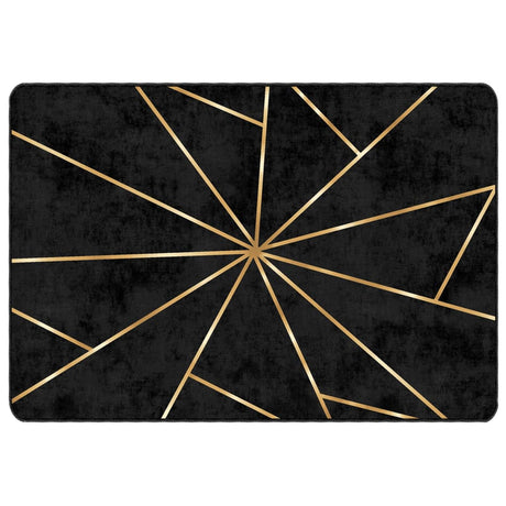Vidaxx Teppich waschbar, rutschfest, 160 x 230 cm, Schwarz und Gold