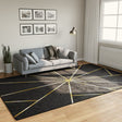 Vidaxx Teppich waschbar, rutschfest, 190 x 300 cm, Schwarz und Gold