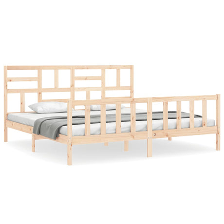 Vidaxl bedframe met hoofdbord massief hout