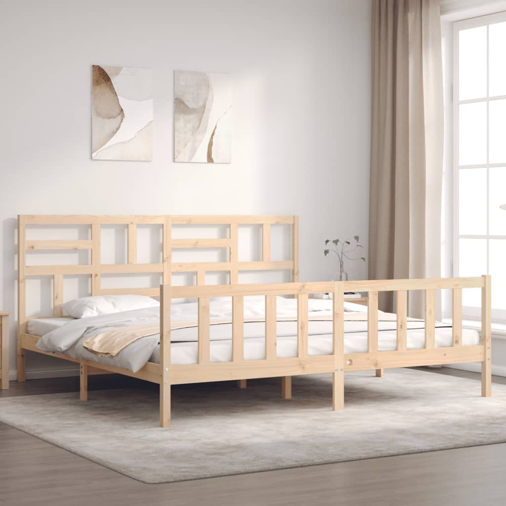 Vidaxl bedframe met hoofdbord massief hout