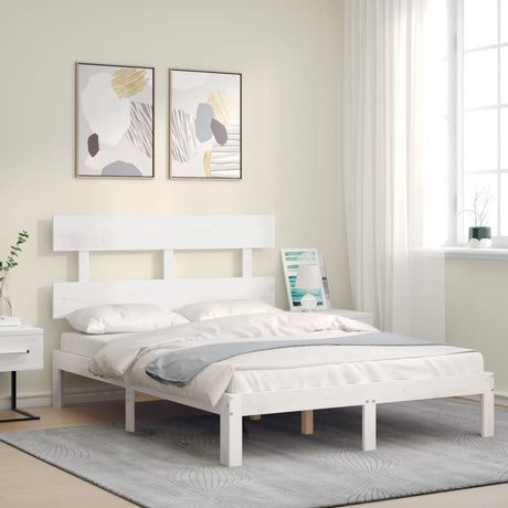 Vidaxl bedframe zonder matras massief grenenhout wit 120x200 cm