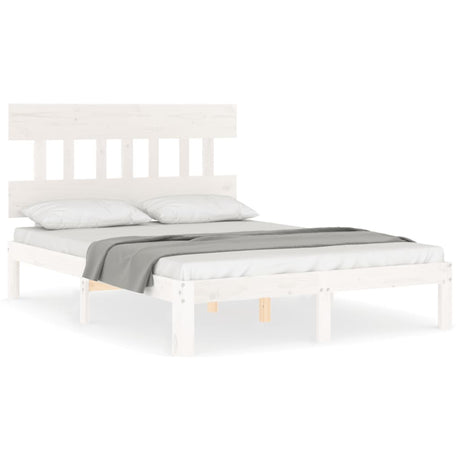 Vidaxl bedframe zonder matras massief grenenhout wit 140x190 cm