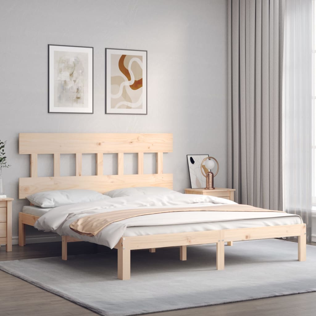Vidaxl bedframe met hoofdbord massief hout