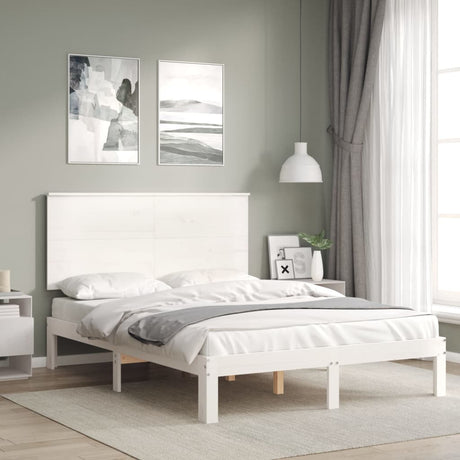 Vidaxl bedframe zonder matras massief grenenhout wit 120x200 cm
