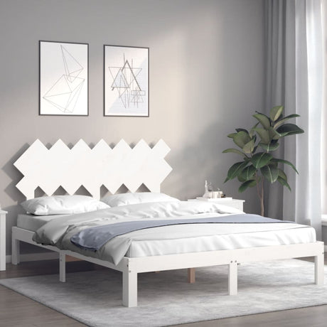 Vidaxl bedframe zonder matras massief grenenhout wit 140x190 cm
