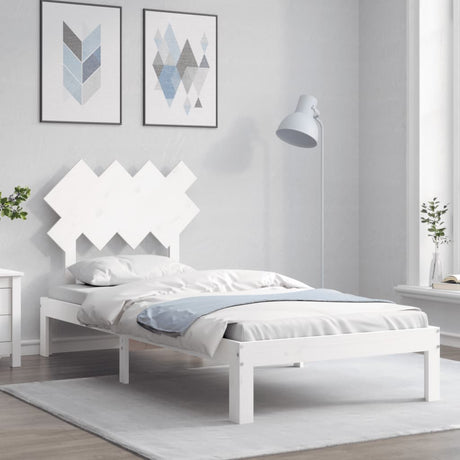 Vidaxl bedframe zonder matras massief grenenhout wit 90x200 cm