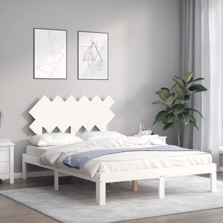 Vidaxl bedframe zonder matras massief grenenhout wit 120x200 cm
