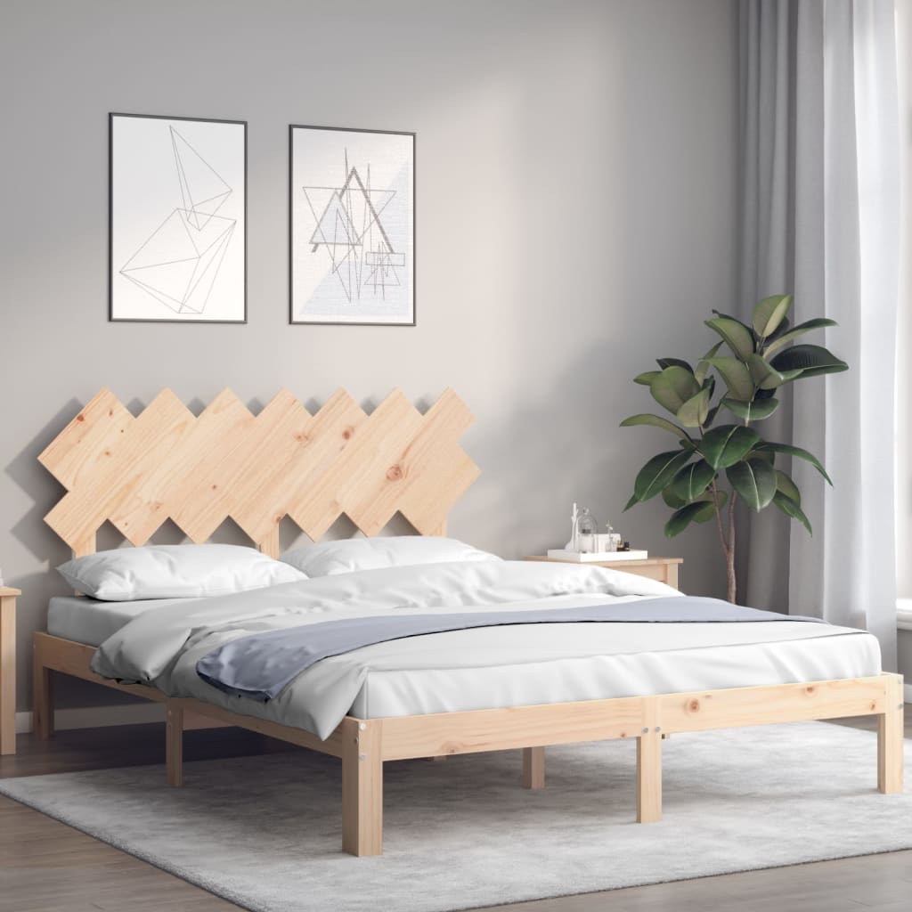 Vidaxl bedframe met hoofdbord massief hout
