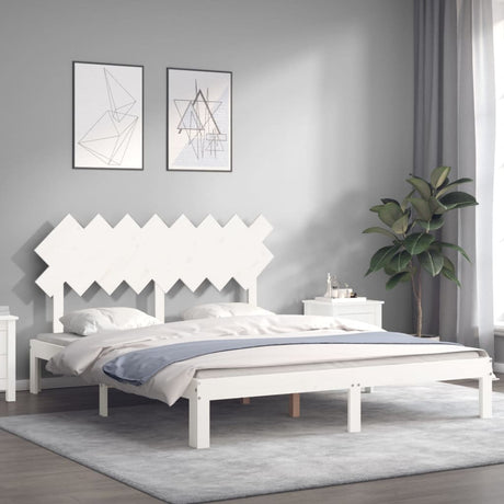 Vidaxl bedframe zonder matras massief grenenhout wit 160x200 cm