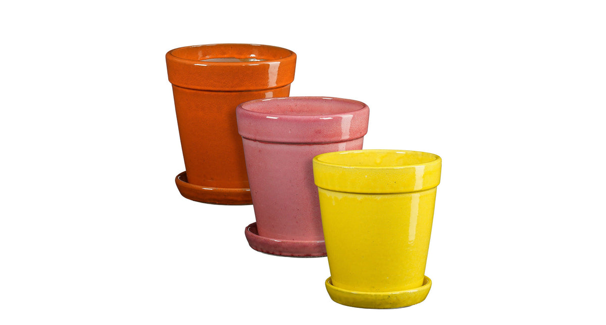 Madrid pot rond l.geel oranje l.roze 3 assorti - h24xd22cm