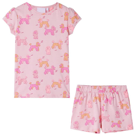 VidaXL Kinderpyjama mit kurzen Ärmeln 92 Hellrosa