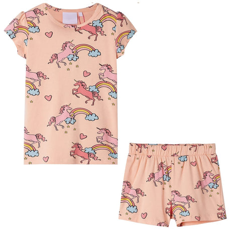 VidaXL Kinderpyjama mit kurzen Ärmeln 104 Hellorange