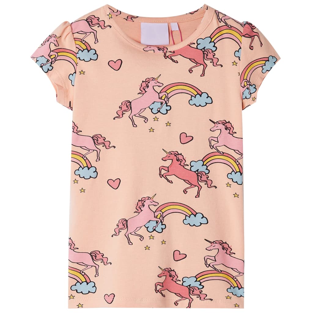 Vidaxl Kinderpyjama mit kurzen Ärmeln 104 Hellorange
