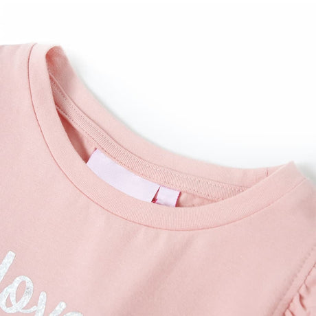 VidaXL Kindershirt mit Rüschen an den Ärmeln 104 Hellrosa