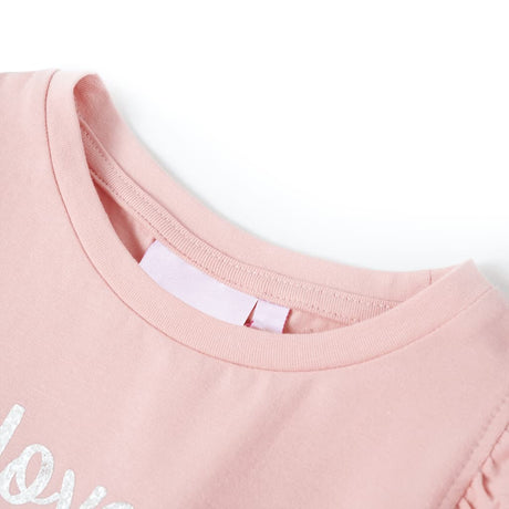 VidaXL Kindershirt mit Rüschen an den Ärmeln 116 Hellrosa