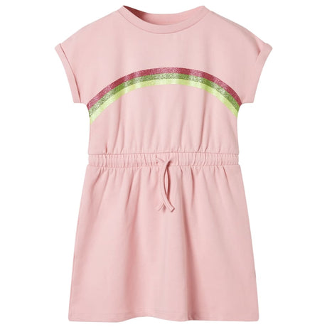VidaXL Kinderkleid mit Kordelzug 128 Hellrosa