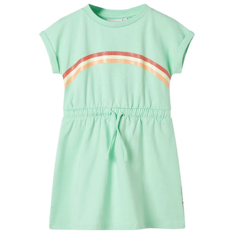 VidaXL Kinderkleid mit Kordelzug 116 Hellgrün