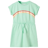 VidaXL Kinderkleid mit Kordelzug 116 Hellgrün