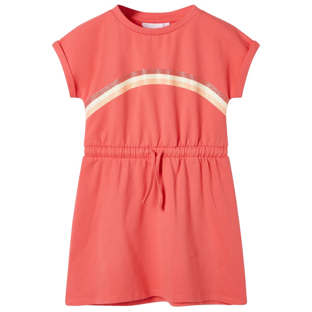 VidaXL Kinderkleid mit Kordelzug 92 Koralle