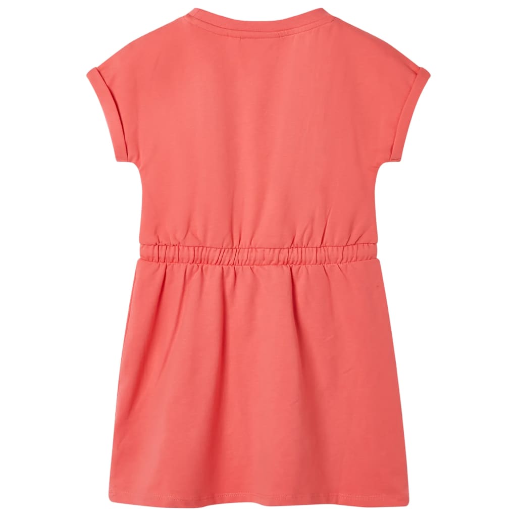 VidaXL Kinderkleid mit Kordelzug 104 Koralle