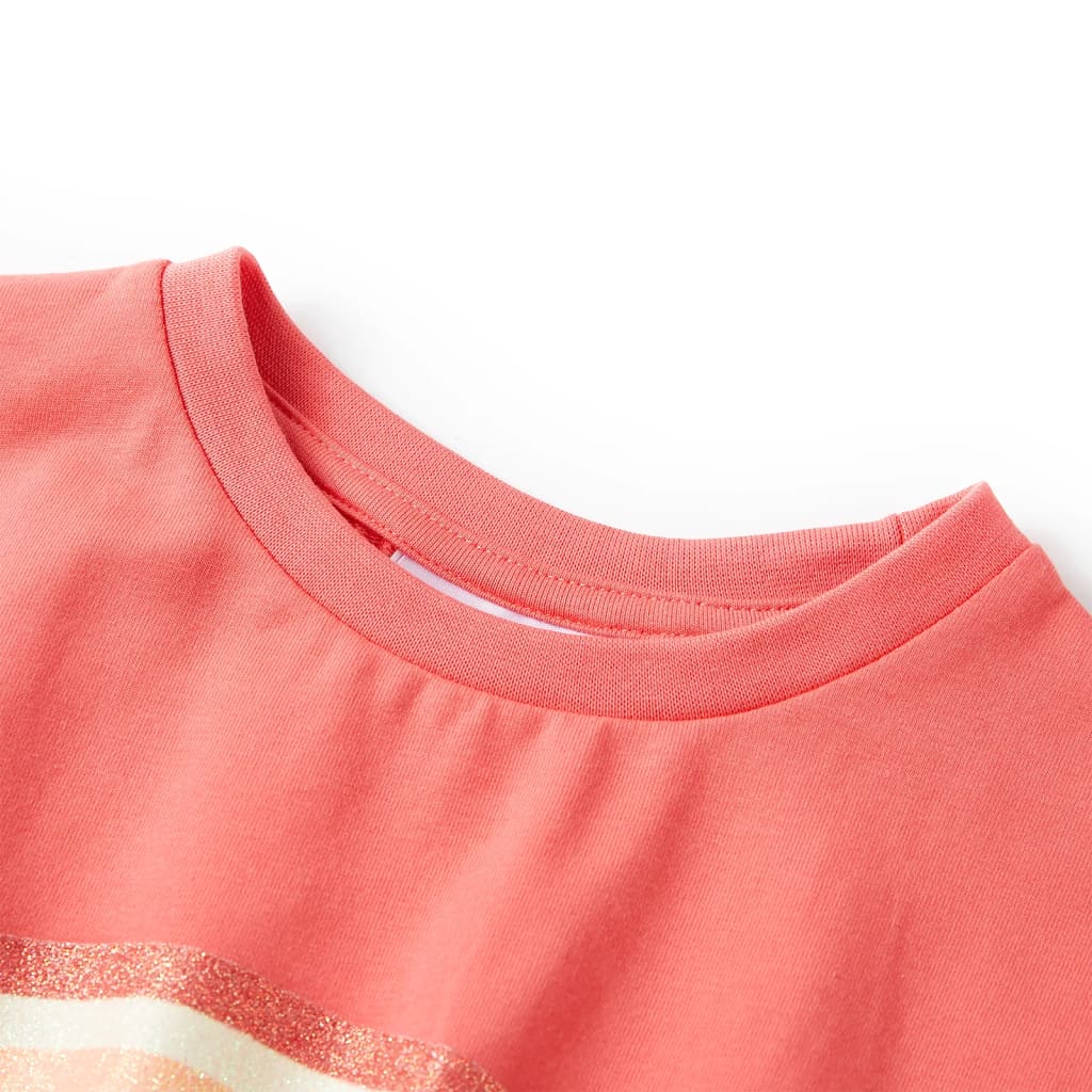 VidaXL Kinderkleid mit Kordelzug 116 Koralle