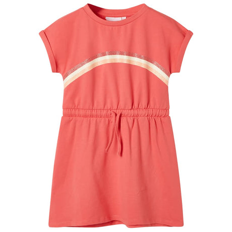 VidaXL Kinderkleid mit Kordelzug 128 Koralle