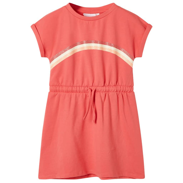 VidaXL Kinderkleid mit Kordelzug 140 Koralle