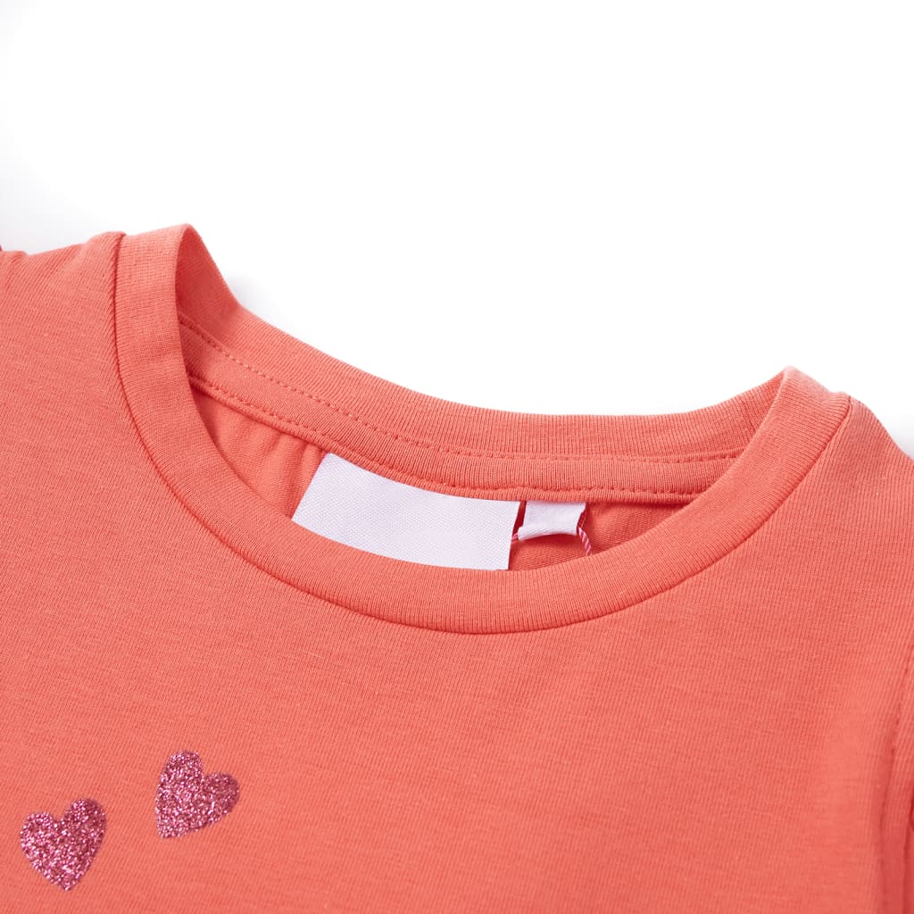 VidaXL Kindershirt mit Rüschen an den Ärmeln 92 Koralle
