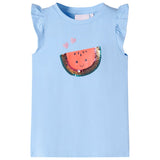 VidaXL Kindershirt mit Rüschen an den Ärmeln 104 Hellblau