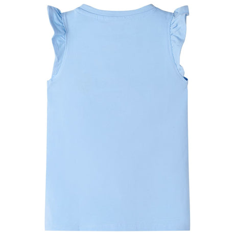 VidaXL Kindershirt mit Rüschen an den Ärmeln 128 Hellblau