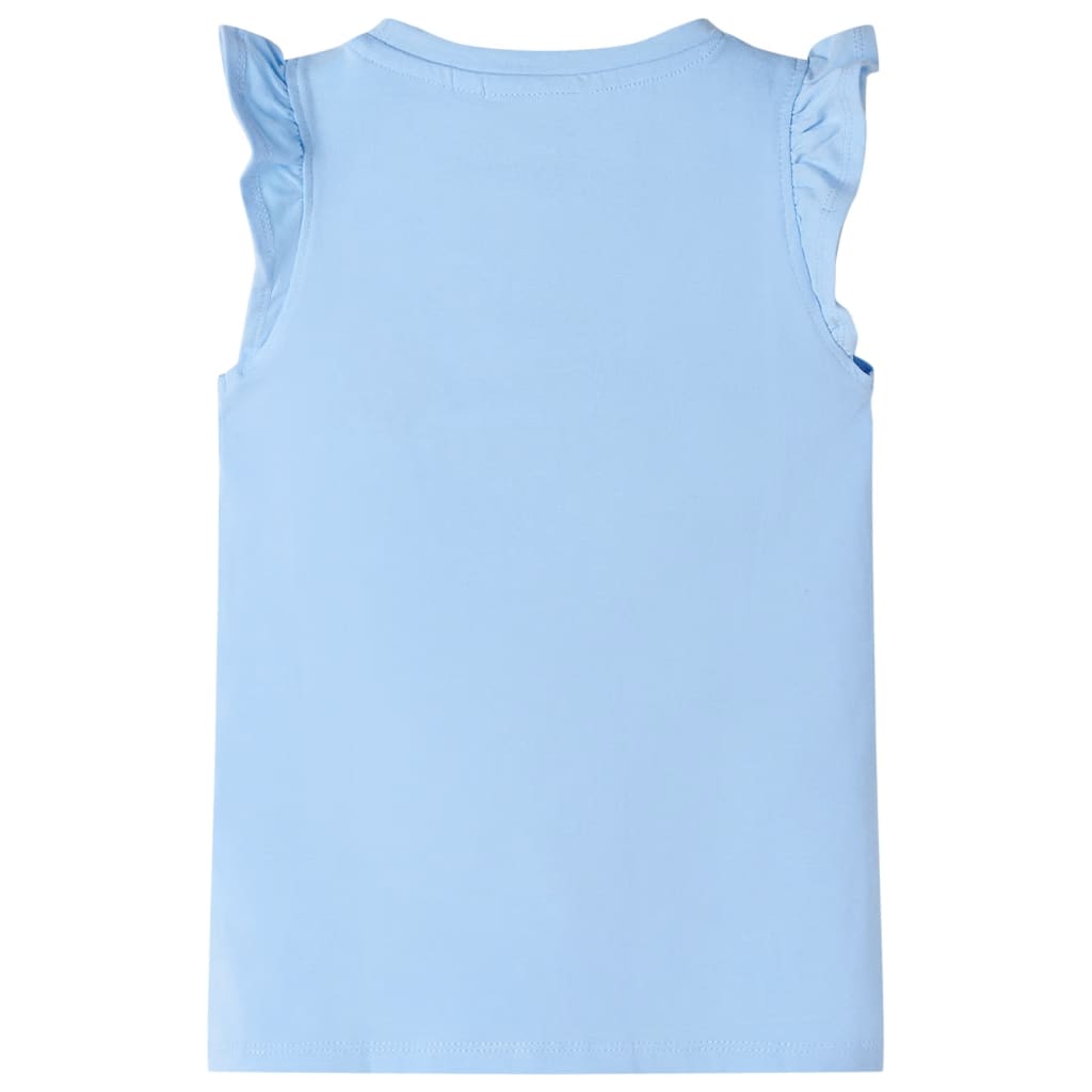 VidaXL Kindershirt mit Rüschen an den Ärmeln 140 Hellblau